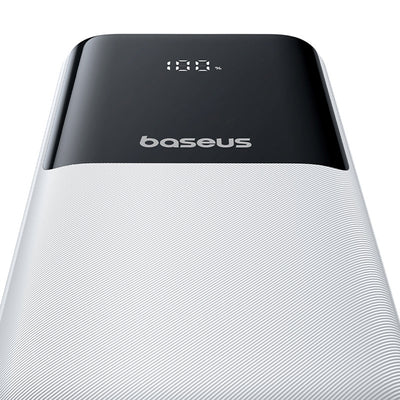Baseus Lipow 20000mAh 22.5W Powerbank with two built-in cables with additional Baseus Simple USB-A - USB-C 3A 20cm cable - wh