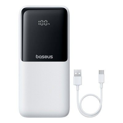 Baseus Lipow 20000mAh 22.5W Powerbank with two built-in cables with additional Baseus Simple USB-A - USB-C 3A 20cm cable - wh