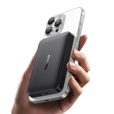 Baseus EnerFill FM12 10000mAh 22.5W Qi2 Power Bank MagSafe Compatible with Baseus Simple USB-C 20V/3A 30cm Cable - Black