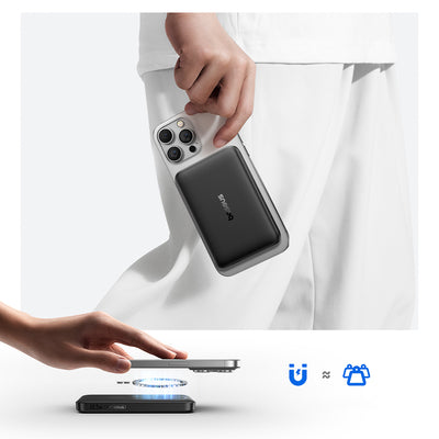 Baseus EnerFill FM12 10000mAh 22.5W Qi2 Power Bank MagSafe Compatible with Baseus Simple USB-C 20V/3A 30cm Cable - Black