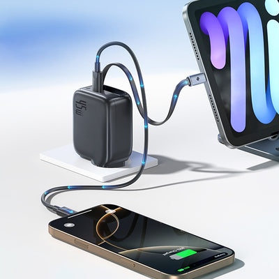 Baseus EnerCore CJ11 45W Wall Charger with USB-C Port and Retractable USB-C Cable - Black