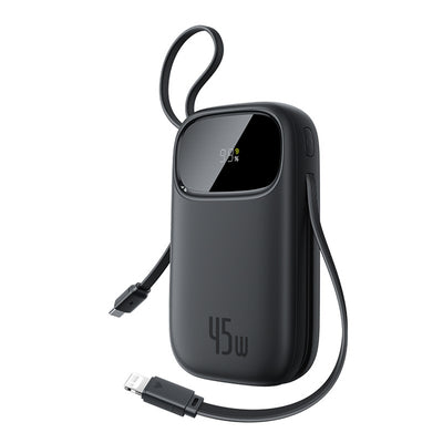 Baseus EnerFill FC31 10000mAh 45W Power Bank with USB-C and Lightning Cables - Black