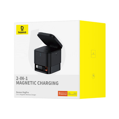 Baseus BS-W531 MagSafe / Qi USB-C 20W 2-in-1 Wireless Charger - Black