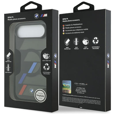 BMW M IML Metal Buttons Tricolor Lines MagSafe Case for iPhone Air - Black