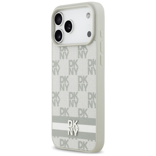 DKNY Checkered with Printed Stripes Case for iPhone 17 Pro Max - Beige