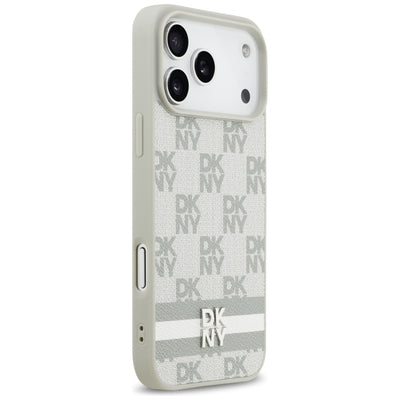 DKNY Checkered with Printed Stripes Case for iPhone 17 Pro Max - Beige