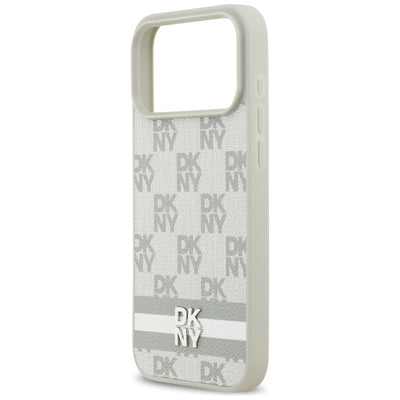 DKNY Checkered with Printed Stripes Case for iPhone 17 Pro Max - Beige