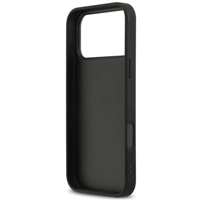 DKNY Repeat Texture Pattern with Tonal Stripe Case for iPhone 17 Pro Max - Black