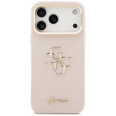 Guess Grained Big 4G &amp; Stand Camera Case for iPhone 17 Pro Max - Pink