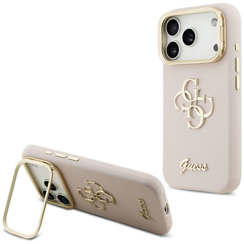 Guess Grained Big 4G &amp; Stand Camera Case for iPhone 17 Pro - Pink