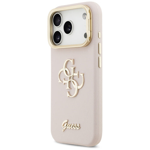 Guess Grained Big 4G &amp; Stand Camera Case for iPhone 17 Pro - Pink