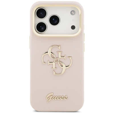 Guess Grained Big 4G &amp; Stand Camera Case for iPhone 17 Pro - Pink