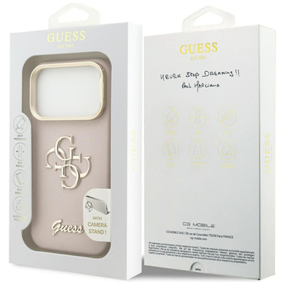 Guess Grained Big 4G &amp; Stand Camera Case for iPhone 17 Pro - Pink