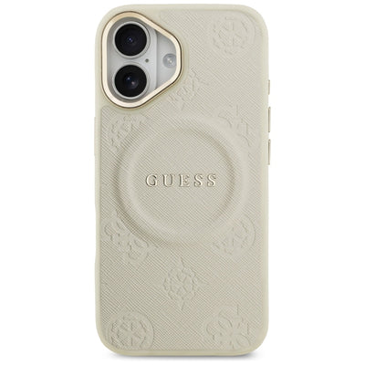 Guess Peony Hot Stamp MagSafe iPhone 17 Case - Beige