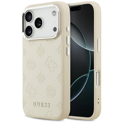 Guess Peony Hot Stamp Script MagSafe Case for iPhone 17 Pro - Beige