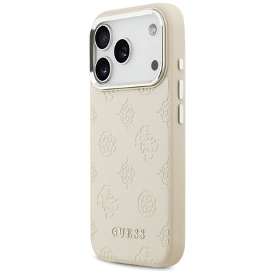 Guess Peony Hot Stamp Script MagSafe Case for iPhone 17 Pro - Beige