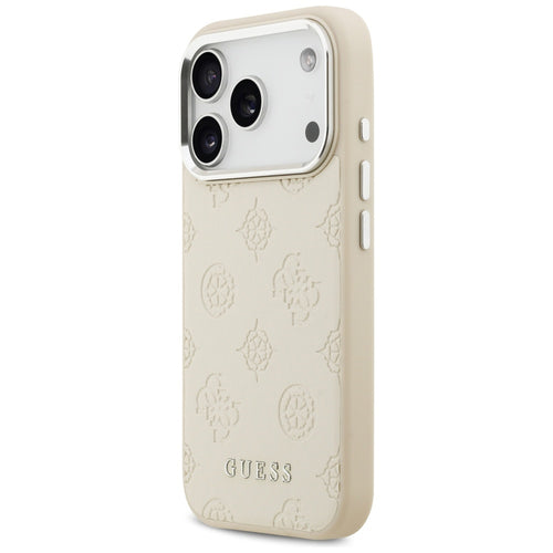 Guess Peony Hot Stamp Script MagSafe Case for iPhone 17 Pro - Beige