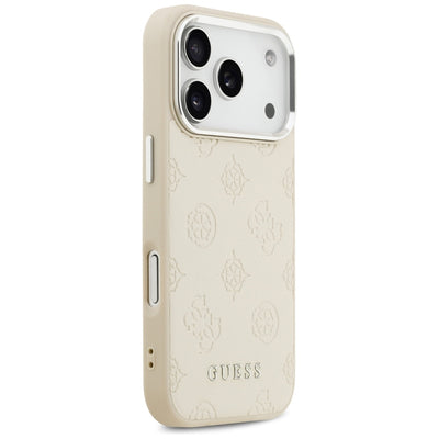 Guess Peony Hot Stamp Script MagSafe Case for iPhone 17 Pro - Beige