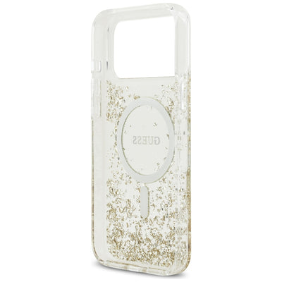 Guess Resin Bottom Glitter MagSafe Case for iPhone 17 Pro Max - Gold