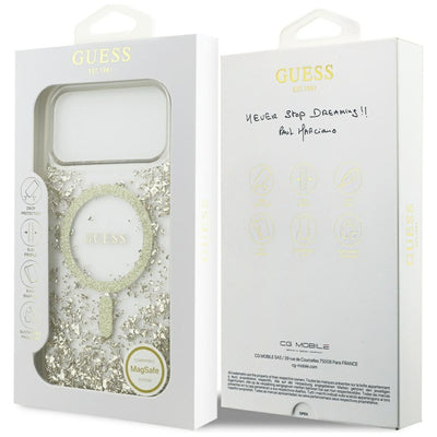 Guess Resin Bottom Glitter MagSafe Case for iPhone 17 Pro Max - Gold