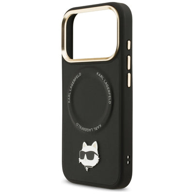 Karl Lagerfeld Big Strap Choupette Metal Logo MagSafe Case for iPhone 17 Pro Max - Black
