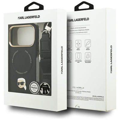 Karl Lagerfeld Big Strap Karl Metal Logo MagSafe Case for iPhone 17 Pro - Black