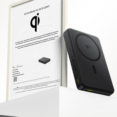 Baseus Airpow II 10000mAh Qi2 Power Bank with MagSafe 22.5W with Baseus Simple Series USB-C Cable - USB-C 20V/3A (30cm) - Bla