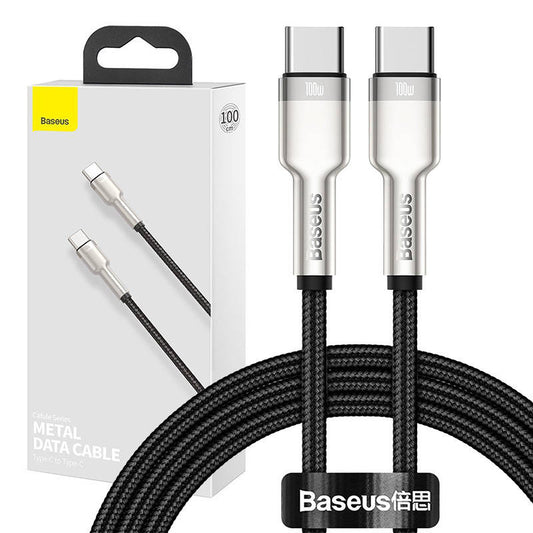 Cable USB-C to USB-C Baseus Cafule, 100W, 1m (black) - Product Image 1