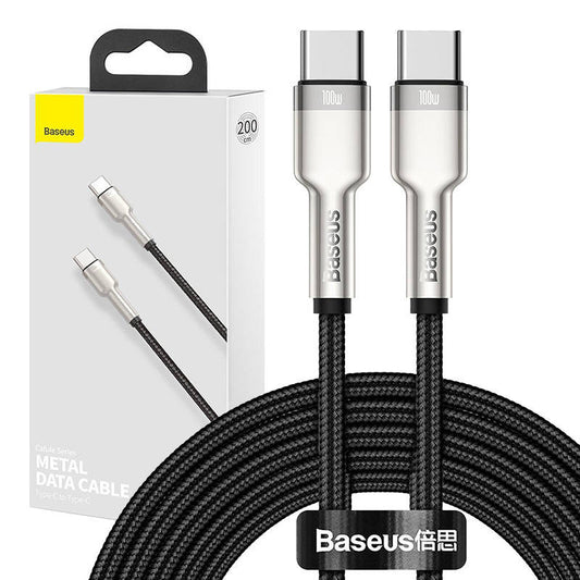 Cable USB-C to USB-C Baseus Cafule, 100W, 2m (black) - Product Image 1