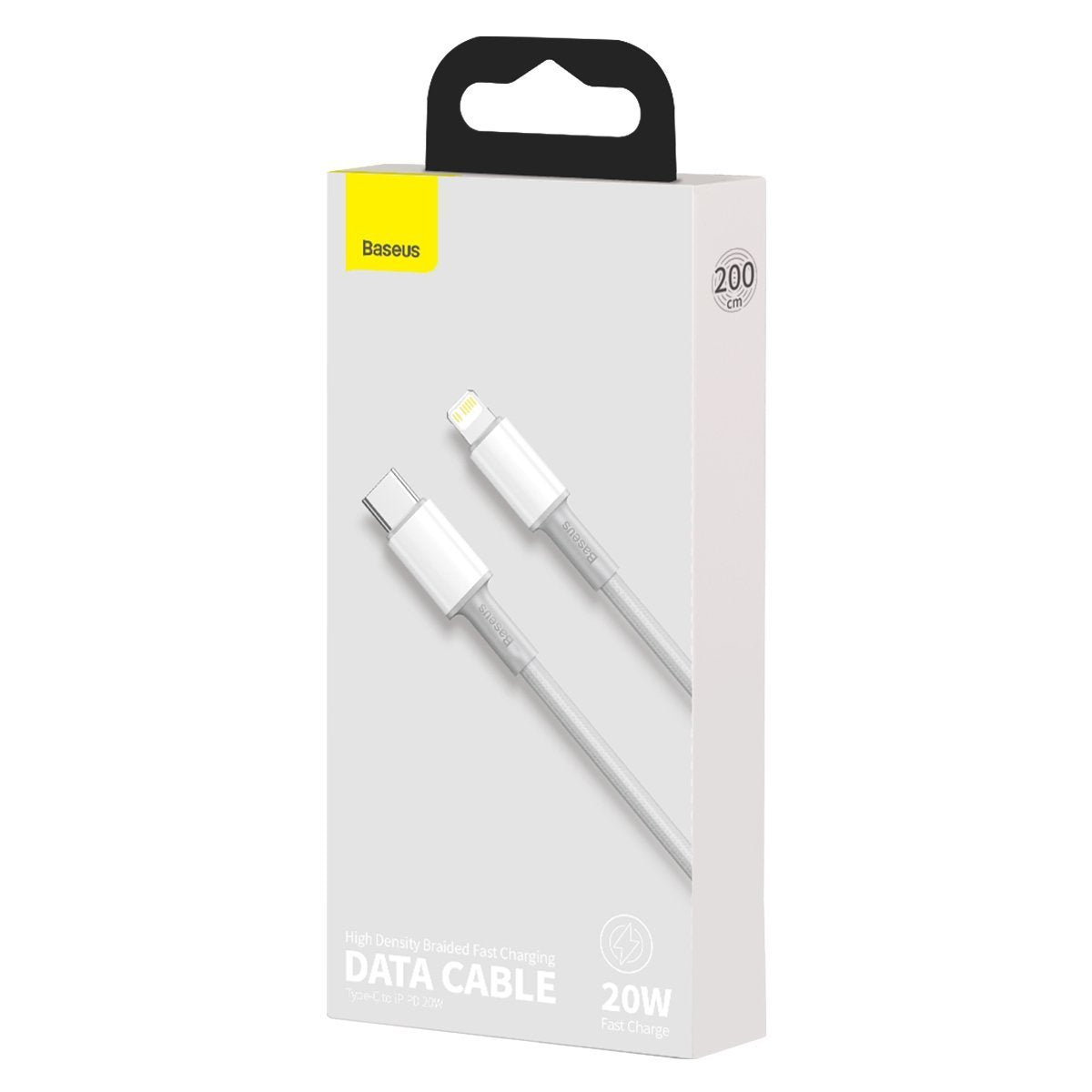 USB-C to Lightning Baseus High Density Braided Cable, 20W, PD, 2m (white) - Product Image 5