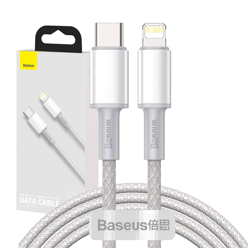 USB-C to Lightning Baseus High Density Braided Cable, 20W, PD, 2m (white) - Product Image 7