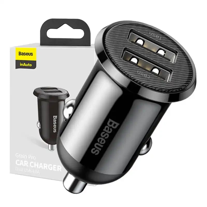 Ładowarka samochodowa Baseus Grain Pro 2x USB 4.8A (czarna) - Product Image 9