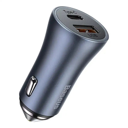 Ładowarka samochodowa Baseus Golden Contactor Pro, USB + USB-C, QC4.0+, PD, SCP, 40W (szara) - Product Image 3