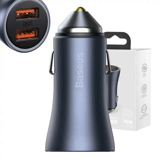Baseus Golden Contactor Pro car charger, 2x USB, 40W (gray) - Product Image 1