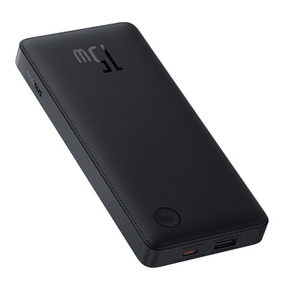 Powerbank Baseus Airpow Lite 10000mAh 15W z kablem Baseus Simple USB-C 30 cm - czarny