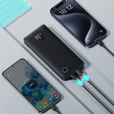 Powerbank Baseus Airpow Lite 10000mAh 15W z kablem Baseus Simple USB-C 30 cm - czarny