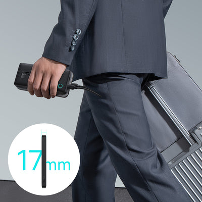 Powerbank Baseus Airpow Lite 10000mAh 15W z kablem Baseus Simple USB-C 30 cm - czarny