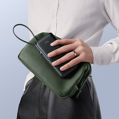 Powerbank Baseus Bipow 2 10000mah 20W z cyfrowym wyświetlaczem z wbudowanym kablem USB-C - czarny