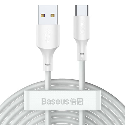 Baseus 2x USB-A - USB Type C cable fast charging Quick Charge 40 W 5 A 1.5 m - white (TZCATZJ-02)