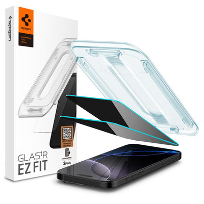 Spigen Glas.tR EZ Fit Privacy Tempered Glass for iPhone 16 Pro Max / 17 Pro Max - 2 pcs.