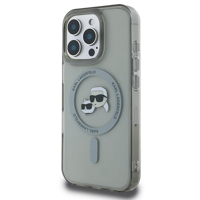 Karl Lagerfeld IML Metal Karl&amp;Choupette Head MagSafe Case for iPhone 16 Pro Max - Black