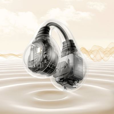 Baseus Bass 15 Clip OWS Wireless Headphones with Baseus Simple USB-C 3A 30cm Cable - White