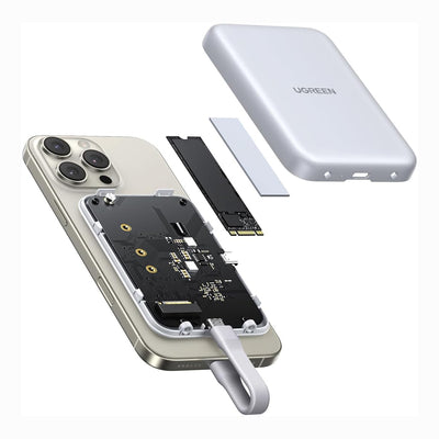 Ugreen M.2 NVMe SSD Magnetic Case - White
