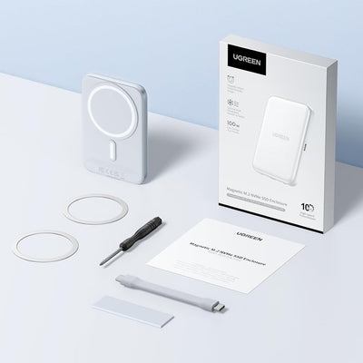Ugreen M.2 NVMe SSD Magnetic Case - White