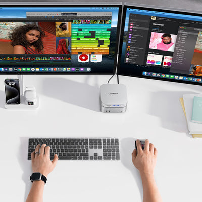 Orico MiniLink 9-in-1 Docking Station with M.2 SSD Hard Drive Bay - Silver