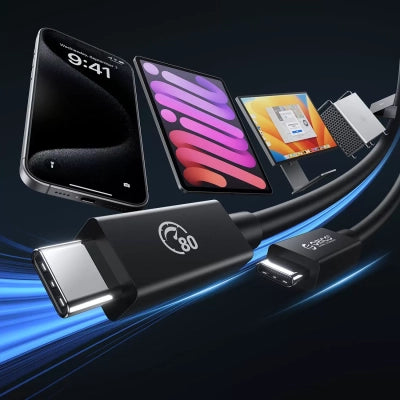 Orico USB4 Thunderbolt5 Cable 80Gbps 240W USB-C to USB-C 2m - Black