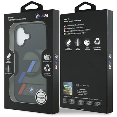 BMW M IML Metal Buttons Tricolor Lines MagSafe Case for iPhone 17 - Black