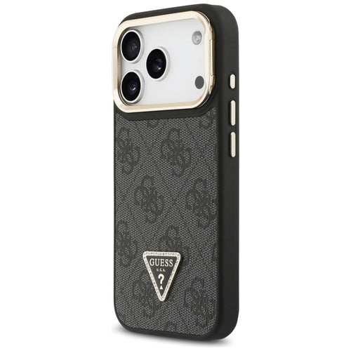 Guess 4G PU Triangle Logo &amp; Stand Camera Magsafe Case for iPhone 17 Pro - Black