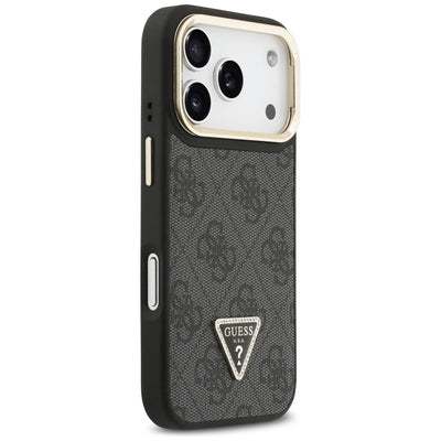 Guess 4G PU Triangle Logo &amp; Stand Camera Magsafe Case for iPhone 17 Pro - Black