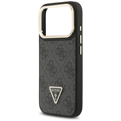 Guess 4G PU Triangle Logo &amp; Stand Camera Magsafe Case for iPhone 17 Pro - Black